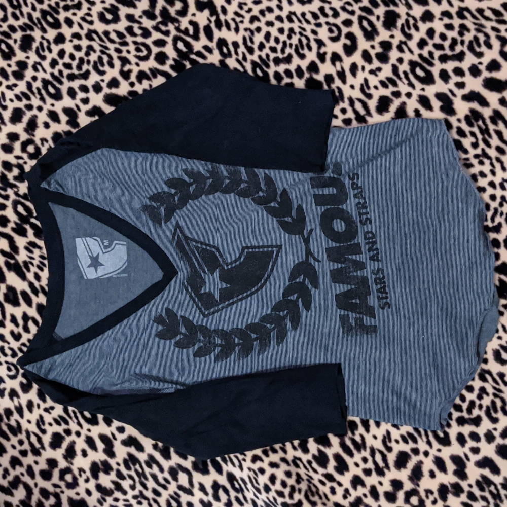 Famous Stars and Straps Henley baseball style shirt, Travis Barker, Blink 182
